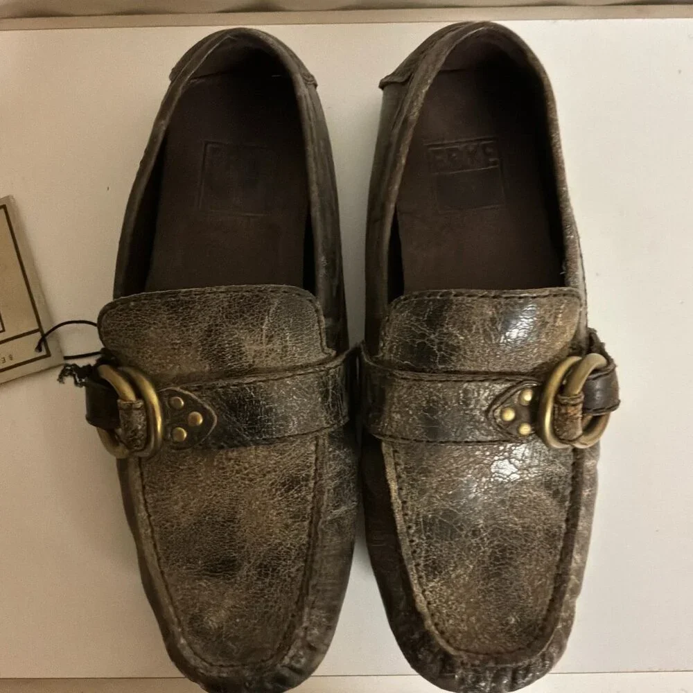 FRYE LEATHER SULLIVAN RINGS DRIVING MOCCASINS SIZE 7.5 MENS